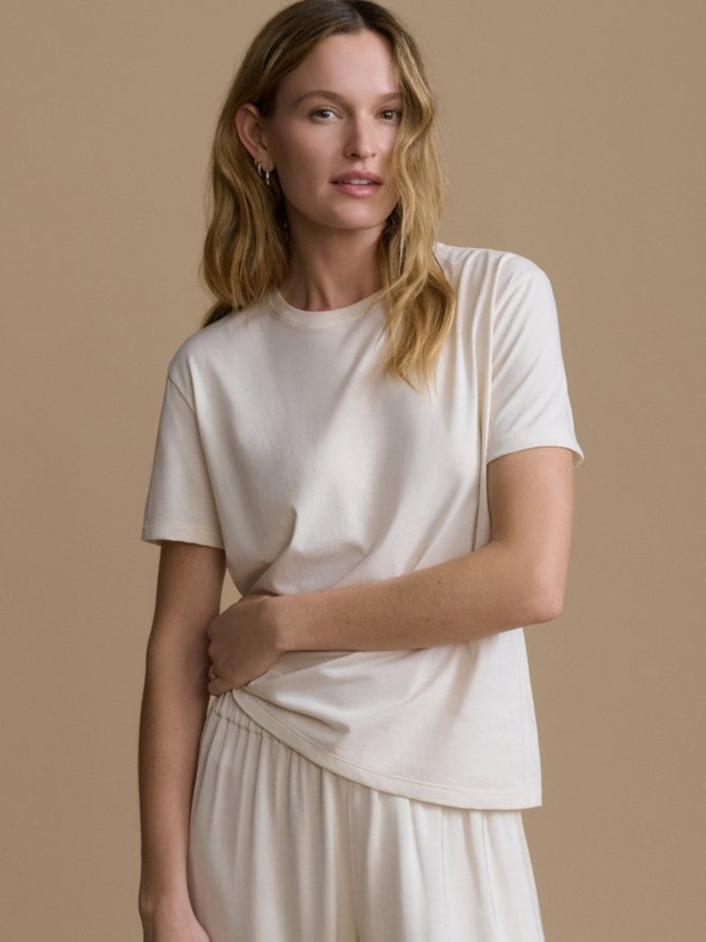 Jenni Kayne Clean Classic Tee In Ivory